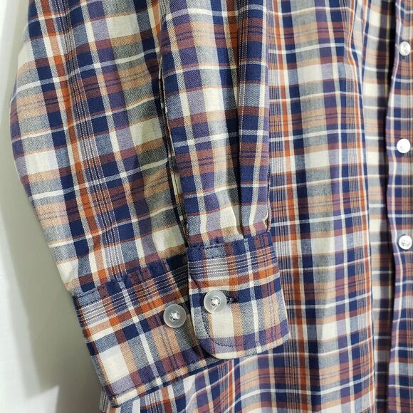 VTG BIG MAC Workwear Mens Shirt Large Reg 16-16.5 Plaid Button Pockets Long Slv - Picture 7 of 9